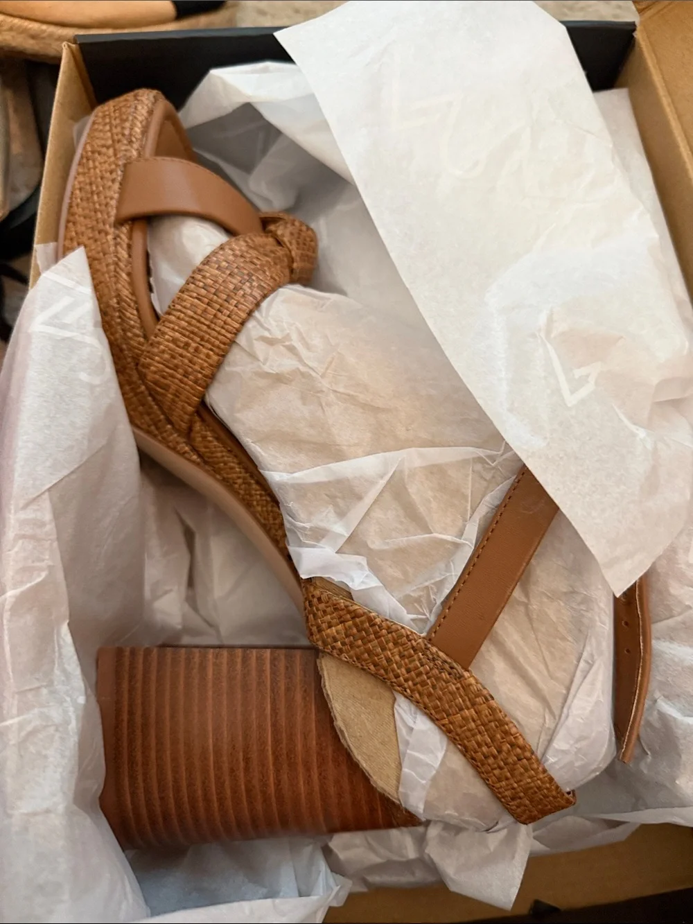 Naturalizer Brown Knotted Platform Block Heel Sandal